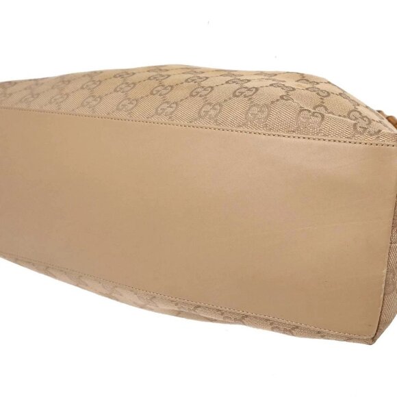 Gucci Beige Canvas Bamboo GG Handbag - Picture 3 of 10